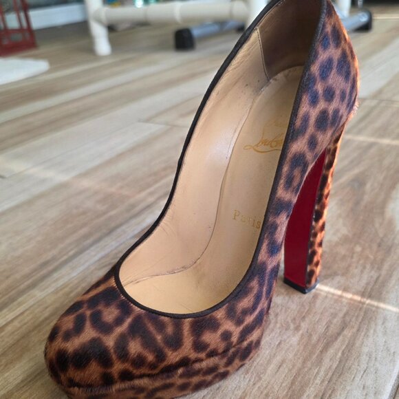 Christian Louboutin Bibi 140 Leopard Mini Chad Pumps Eur. 37 - Picture 5 of 11